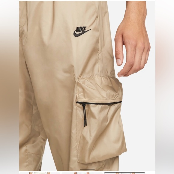 NIKE TECH Men’s Lined Woven Pants - Color Khaki/Black - Size L - Picture 4 of 10